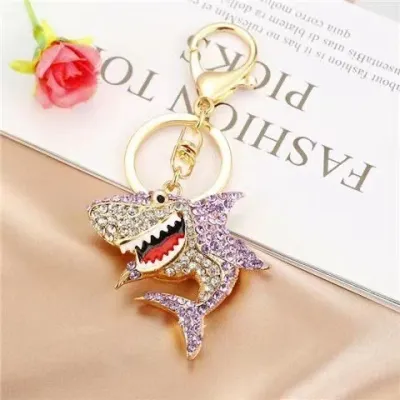 Fashion Creative Colored Rhinestone Animal Alloy Chain Bag Keychain
