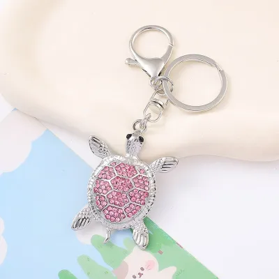 Fashion Creative Colored Rhinestone Animal Alloy Chain Bag Keychain