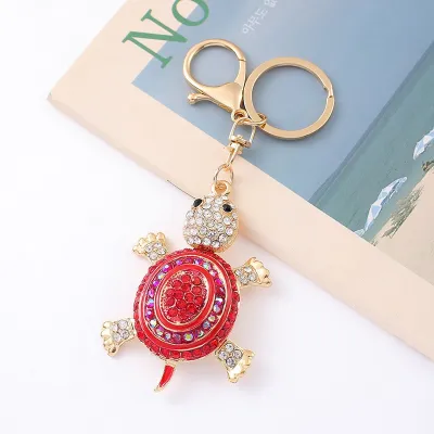 Fashion Creative Colored Rhinestone Animal Alloy Chain Bag Keychain