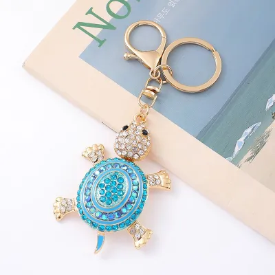 Fashion Creative Colored Rhinestone Animal Alloy Chain Bag Keychain