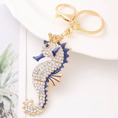 Fashion Creative Colored Rhinestone Animal Alloy Chain Bag Keychain