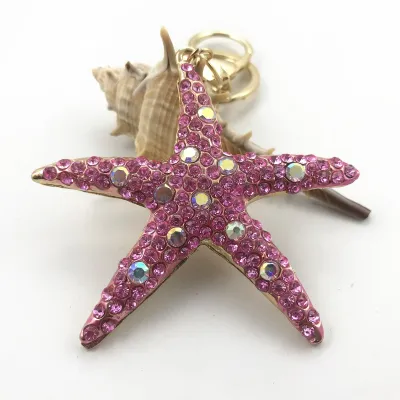 Fashion Creative Colored Rhinestone Animal Alloy Chain Bag Keychain