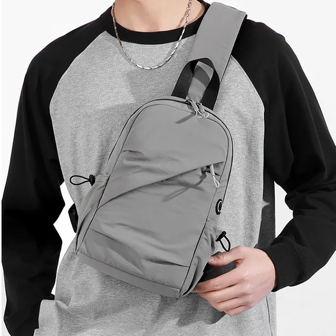 Men's Fashion Casual Solid Color Waterproof Oxford Cloth Chest Bag 20x30x11cm