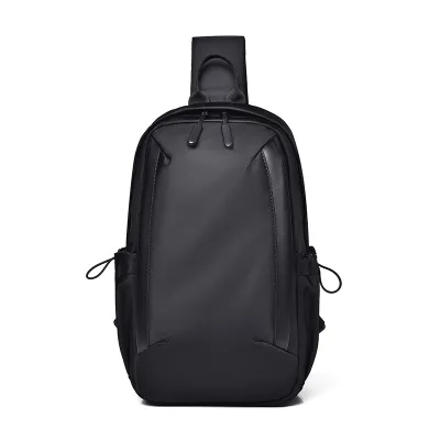 Men's Fashion Casual Solid Color Multifunctional Chest Bag with 8 Inch Laptop Compartment