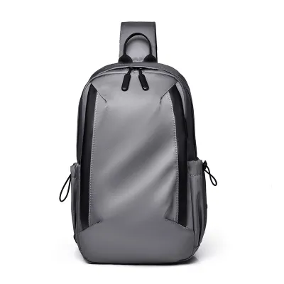 Men's Fashion Casual Solid Color Multifunctional Chest Bag with 8 Inch Laptop Compartment
