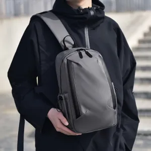 Men's Fashion Casual Solid Color Multifunctional Chest Bag with 8 Inch Laptop Compartment