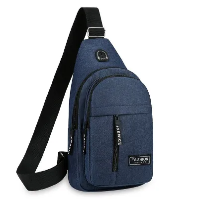 Men's Fashion Casual Multi-Functional Chest Bag 17x30x5cm Oxford Cloth Urban Minimalism Solid Color 8 Inch