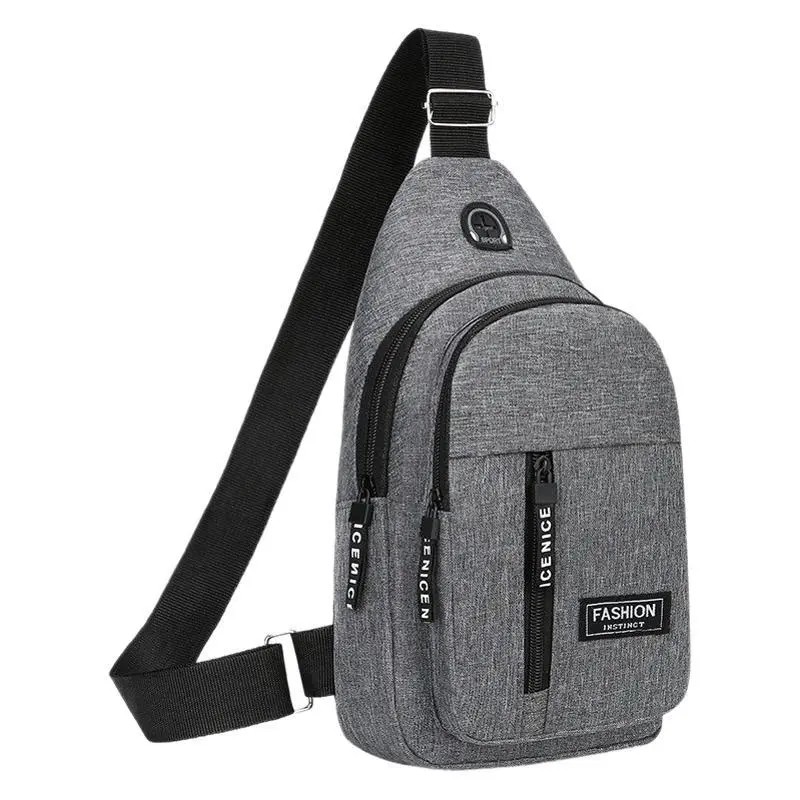 Men's Fashion Casual Multi-Functional Chest Bag 17x30x5cm Oxford Cloth Urban Minimalism Solid Color 8 Inch