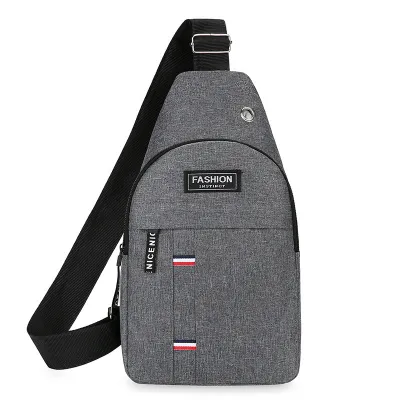 Men Fashion Casual Urban Minimalist Large Capacity Nylon Stripe Chest Bag