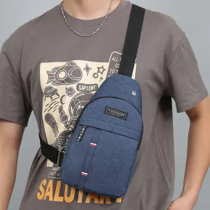 Men Fashion Casual Urban Minimalist Large Capacity Nylon Stripe Chest Bag