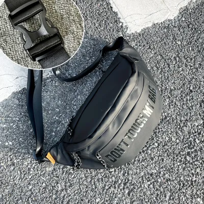 Men's Casual Chest Bag with Oxford Cloth and Letter Print, Fits 11 Inch Laptop, 42x21x10cm