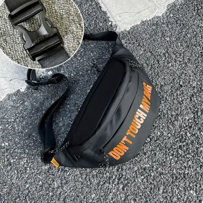 Men's Casual Chest Bag with Oxford Cloth and Letter Print, Fits 11 Inch Laptop, 42x21x10cm