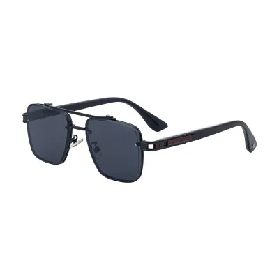 Men's Fashion Casual Rimless Square Sunglasses with Copper Alloy Frame & PC Lens