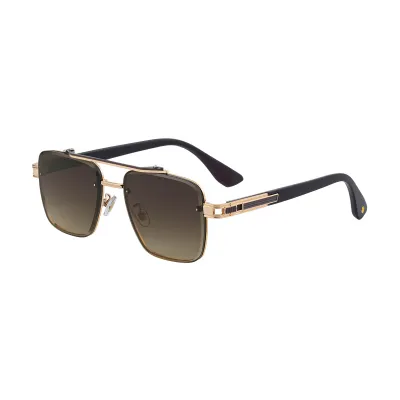Men's Fashion Casual Rimless Square Sunglasses with Copper Alloy Frame & PC Lens