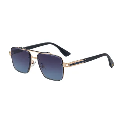 Men's Fashion Casual Rimless Square Sunglasses with Copper Alloy Frame & PC Lens