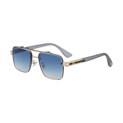 Men's Fashion Casual Rimless Square Sunglasses with Copper Alloy Frame & PC Lens