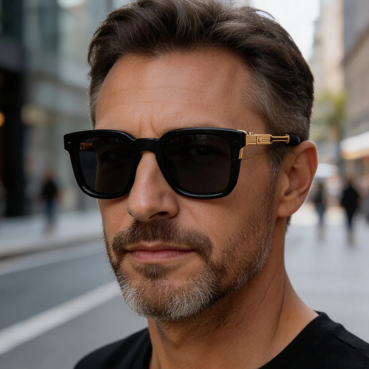 Men's Fashion Casual Square-Frame Zinc Alloy Sunglasses