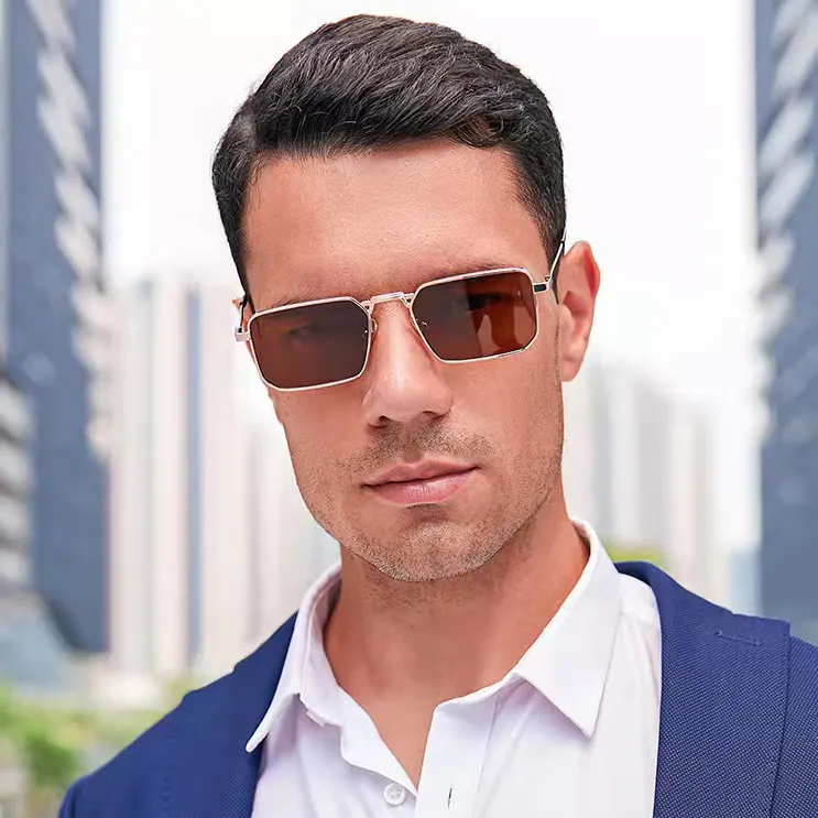 Men's Simple Anti-Blue Light Square Frame Sunglasses