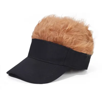 Men Fashion Casual Color Grid Wig Baseball Cap