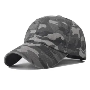 Fashion Casual Washed Cotton Camouflage Baseball Cap Personality Dome