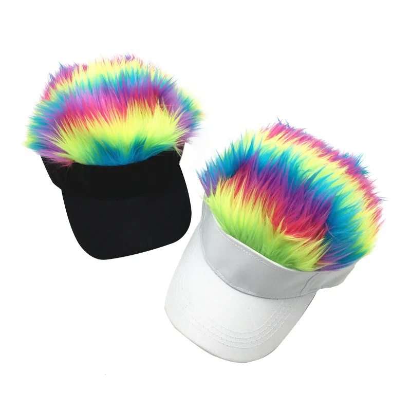 Men's Creative Multicolor Wig Baseball Hat Dome