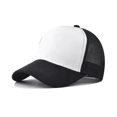 Men's Casual Suede Mesh Breathable Flat Top Baseball Cap