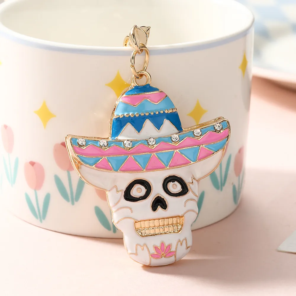Fashion Funny Multicolor Hat Grimace Bag Keychain Zinc Alloy