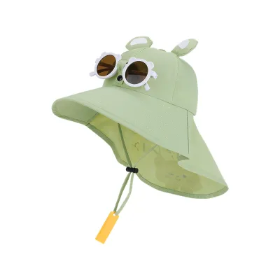 Kids Boys And Girls Fashion Cartoon Cute Big Brim Summer Fisherman Hat Nylon Unisex Dome