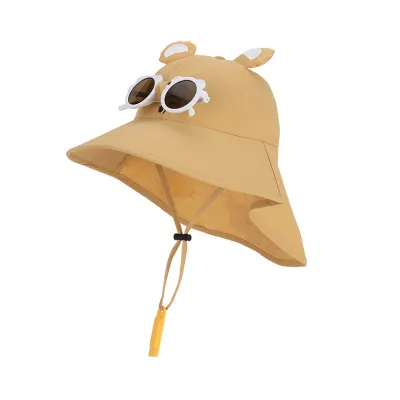 Kids Boys And Girls Fashion Cartoon Cute Big Brim Summer Fisherman Hat Nylon Unisex Dome