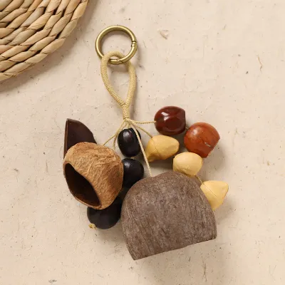 Fashion Natural Plant Fruit Shell Bag Pendant Handmade Keychains