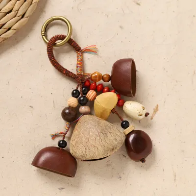 Fashion Natural Plant Fruit Shell Bag Pendant Handmade Keychains