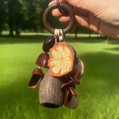 Fashion Natural Plant Fruit Shell Bag Pendant Handmade Keychains