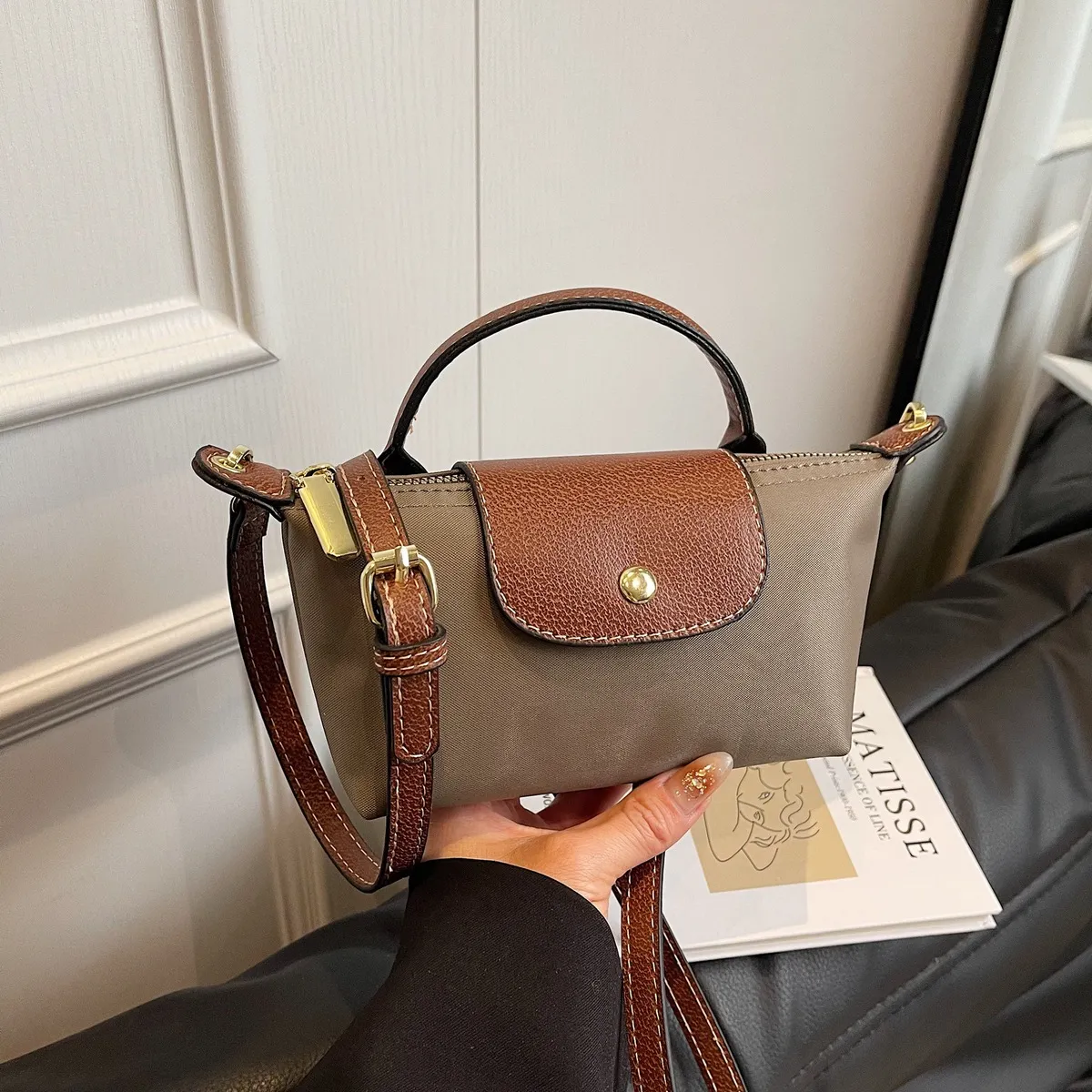 Women Fashion Casual Retro Dumpling Oxford Cloth Crossbody Bag