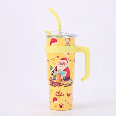 Fashion Christmas 40oz Thermos 304 Stainless Steel Large Capacity With Handle