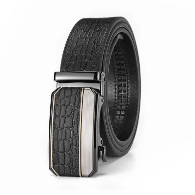 Men's Fashion Casual Business Crocodile Pattern Automatic Buckle Belt