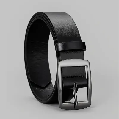Men's Fashion Casual Simple Solid Color Pin Buckle PU Leather Business Belt