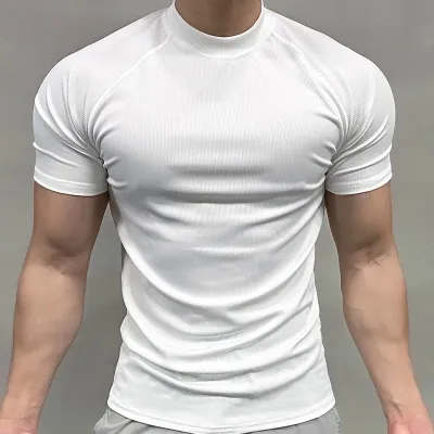Men Fashion Casual Summer Short-Sleeve Loose-Fit Quick-Dry T-Shirt