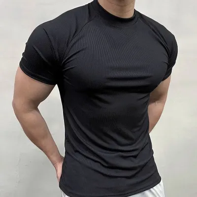 Men Fashion Casual Summer Short-Sleeve Loose-Fit Quick-Dry T-Shirt