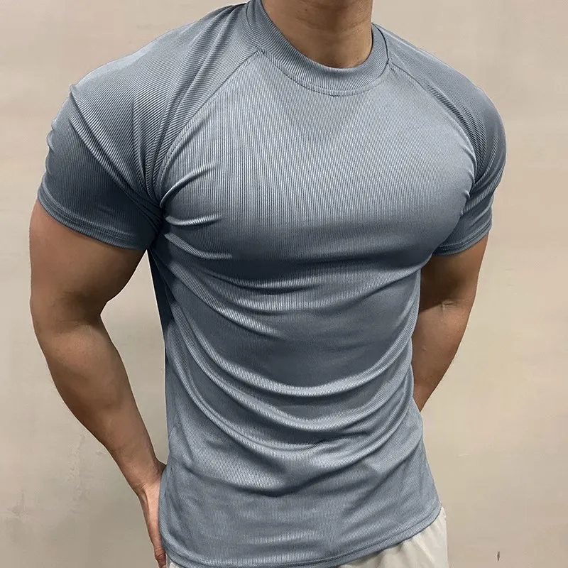 Men Fashion Casual Summer Short-Sleeve Loose-Fit Quick-Dry T-Shirt