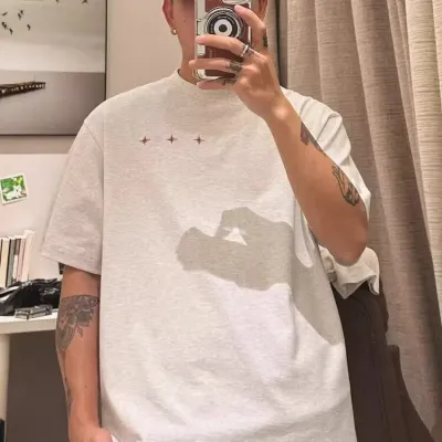 Men Fashion Casual Summer Star Embroidered Round Neck Short-Sleeve T-Shirt