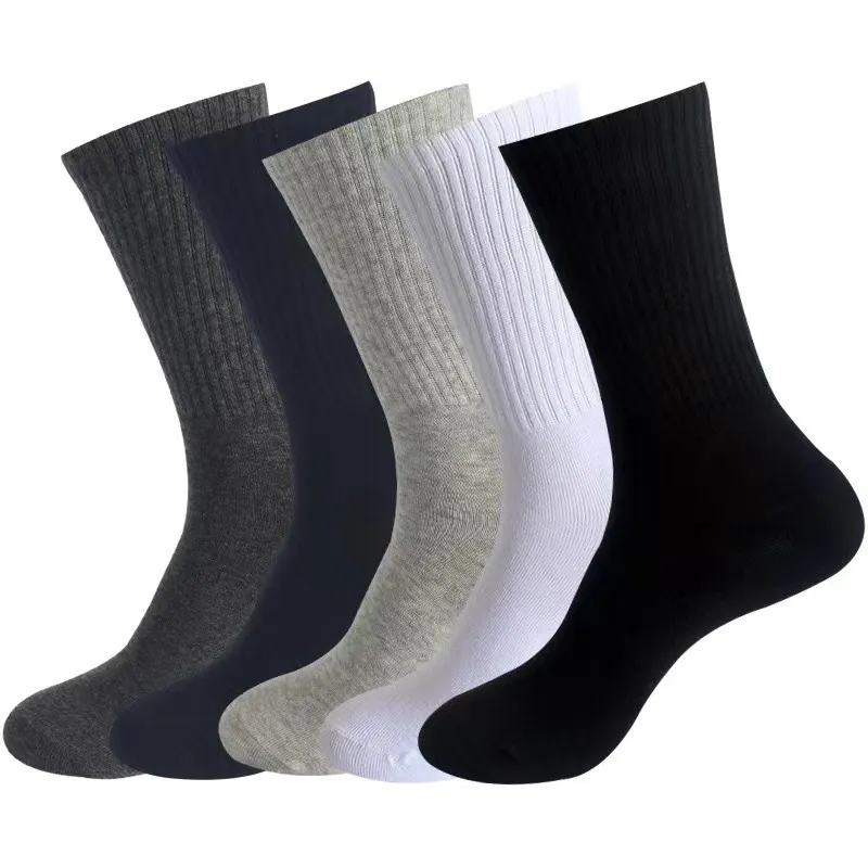 Men's Fashion Casual Autumn Winter High Rubber Band Solid Color Knee Length Socks