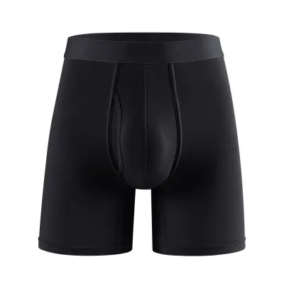 Men's Fashion Simple Solid Color Mid-Waist Bamboo Fiber Underwear