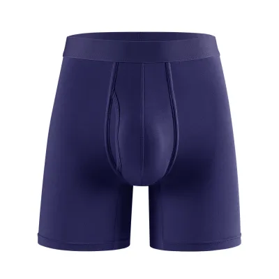 Men's Fashion Simple Solid Color Mid-Waist Bamboo Fiber Underwear