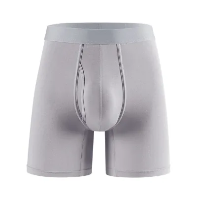 Men's Fashion Simple Solid Color Mid-Waist Bamboo Fiber Underwear
