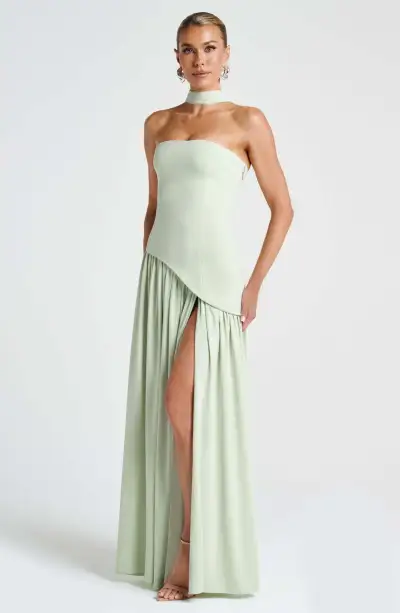 Women'S Fashion Elegant Solid Color Stitching Sleeveless Backless Split Dress