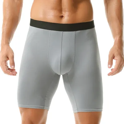 Men Fashion Milk Silk Quick-Drying Underwear High Waist Solid Color Breathable