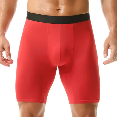 Men Fashion Milk Silk Quick-Drying Underwear High Waist Solid Color Breathable