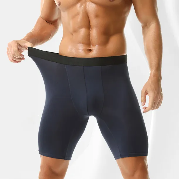 Men Fashion Milk Silk Quick-Drying Underwear High Waist Solid Color Breathable