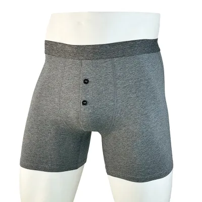 Men Fashion Casual Solid Color Four-Corner Cotton Underwear Mid-Waist