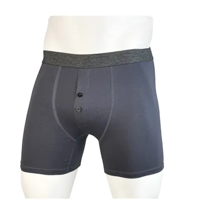 Men Fashion Casual Solid Color Four-Corner Cotton Underwear Mid-Waist